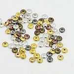 Couleur mixte rond et plat écartement style tibétain perles, sans cadmium et sans plomb, 6x2mm, Trou: 1.5mm, environ 750 pcs/200 g
