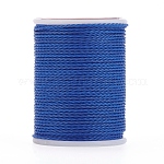Cordino in poliestere cerato tondo, cordone cerato taiwan, cavo intrecciato, blu, 1mm, circa 12.02 iarde (11 m)/rotolo