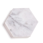 Hexagonal Shape Marble Coasters, Modern Design, Great For Hot and Cold Drinks, WhiteSmoke, 110x86.5x11mm