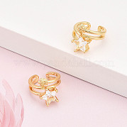 Латунные серьги-манжеты из прозрачного кубического циркония KK-T074-33G