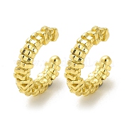 Серьги-каффы из латуни с квадратными бусинами EJEW-L270-002G