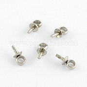 201 Stainless Steel Cup Pearl Peg Bails Pin Pendants Bails for Half Drilled Beads STAS-Q188-01