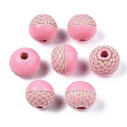Расписные бусы из натурального дерева WOOD-S057-072O