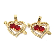 Сердце латунные микро проложить кубического циркония подвески KK-M325-16B-G