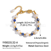 Браслеты из натурального лазурита и пресноводного жемчуга XA1464-1