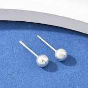 Круглые серьги-гвоздики из латуни EJEW-C171-01C-S