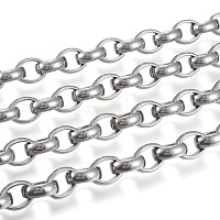 10 Meters 304 Stainless Steel Curb Chain, Soldered, 11x4mm Chain