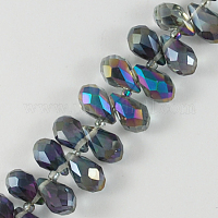 Гальванические стеклянные бусины X-EGLA-R013-12x6mm-1