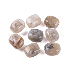 Acrylkorn, imitatorische Jade, Rechteck, dunkelgrau, 13x11x8 mm, Loch: 1.5 mm. 510 Stück / 500 g