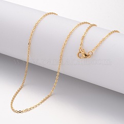 Collar de acero inoxidable 304 con revestimiento iónico (IP), cadenas de cable, con broches de langosta, dorado, 17.72 pulgada (45 cm), 1.5mm