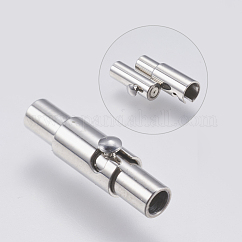 Cierres magnéticos de acero inoxidable 304 resistentes al deslustre, columna, color acero inoxidable, 15x4x4.5mm, agujero: 2 mm