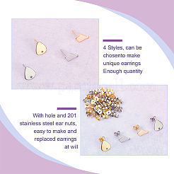 64 шт. 4 фурнитуры для сережек-гвоздиков из нержавеющей стали sryle 201 STAS-DC0011-34