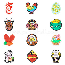 12 шт. 12 стиля пасхальных силиконовых бусин SIL-TA0002-56