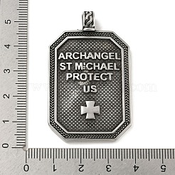 316サージカルステンレスペンダント  アンティークシルバー  天使と妖精  51x31x7mm  穴：4.5mm&nbsp;STAS-Z073-75AS-08