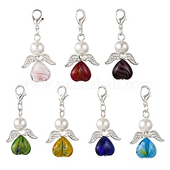 Стеклянный кулон в виде сердца ангела&nbsp;HJEW-JM03804