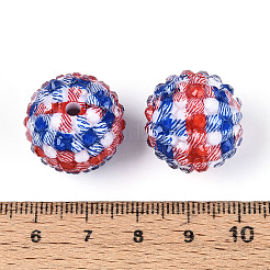 Непрозрачные акриловые круглые бусины ко Дню независимости OACR-T029-07C