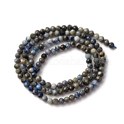 Нитки бусины из натурального ляписа-лазури&nbsp;LS-G-L629-B01-3mm-01