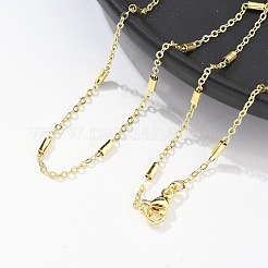 Латунные кабельные цепи с ожерельем из бисера для женщин&nbsp;LS-NJEW-P265-24G