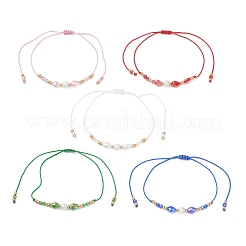 Плетеные браслеты из стеклянных и бисера&nbsp;BJEW-MZ00283