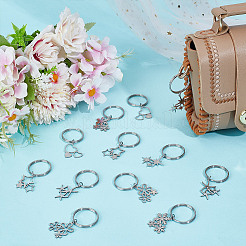 12шт 6 стиля брелок из нержавеющей стали 201 KEYC-GO00017