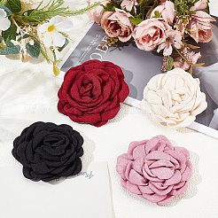 4 шт. 4-цветный полиэстеровый 3D цветочный ошейник-чокер для женщин&nbsp;NJEW-SP0001-13