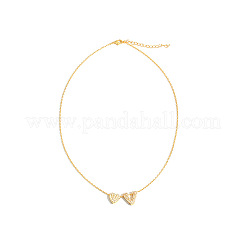 Ожерелья с подвеской в виде сердца из латуни с микропаве из прозрачного кубического циркония FS-WG89C2E-22