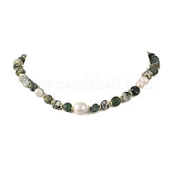 Colliers de perles de pomme de terre en agate naturelle et en perles d'eau douce pour femmes&nbsp;NJEW-JN06488