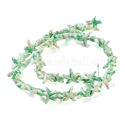 Нити из синтетических бирюзовых бусин&nbsp;TURQ-P002-02A-01