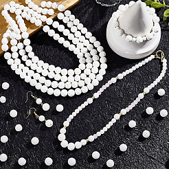 5 нити натуральных круглых бусин из лавового камня&nbsp;G-LT0001-02C-01