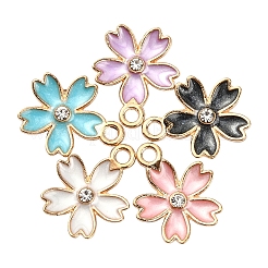 50шт 5 цвета сплава эмалевые подвески&nbsp;ENAM-CJ0002-39