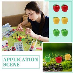 60 Stück 3 Farben Weihnachtsharz 3D Apfel Display Dekorationen&nbsp;AJEW-CA0004-14