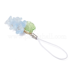 Цветочные украшения ручной работы в технике лэмпворк и акриловые подвески HJEW-TA00438-04