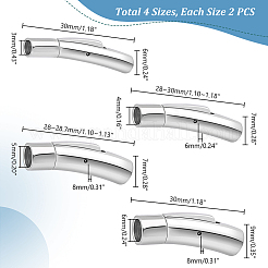 8 шт. 4 стиля: хирургическая нержавеющая сталь 316 и нержавеющая сталь 304 со штыковыми застежками STAS-GA0001-55