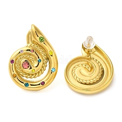 Серьги-гвоздики из нержавеющей стали 304 в форме улитки EJEW-D104-02G-02