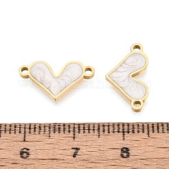 Эмалевые звенья в форме сердца из нержавеющей стали 304&nbsp;STAS-T073-27G