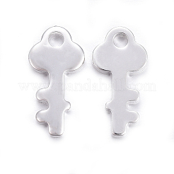 ステンレスペンダント201個  キー  銀色のメッキ  12x6x1mm  穴：1mm&nbsp;STAS-G029-14S