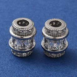 Покрытие стойки латунь паве прозрачный кубический цирконий европейские бусины KK-M285-28P