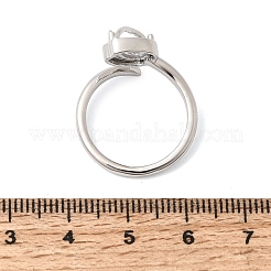 Anelli aperti con polsino in ottone micro pavé di zirconi cubici per donna&nbsp;RJEW-L343-01P-02