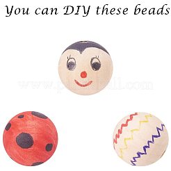 Незаконченные деревянные бусы WOOD-PH0008-17-WH