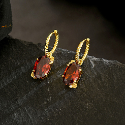 Латунные овальные серьги-кольца&nbsp;IY4111