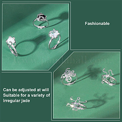 6 шт. 3-х стильные регулируемые латунные кольца для пальцев KK-PH0005-22