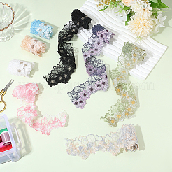 8 цвет полиэстеровая кружевная лента с цветочным узором&nbsp;OCOR-GF0005-37