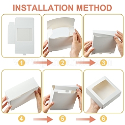 8 шт. квадратная складная креативная картонная коробка CON-YW0001-77