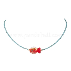 2 шт. Женские бусины ручной работы из фольги в виде рыбок NJEW-JN05536