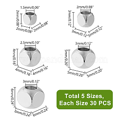 150 шт. 5 стиля бусин из нержавеющей стали 304 STAS-GA0001-69
