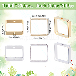 40шт. 2-х цветная латунная рамка для бусин KK-SC0004-64