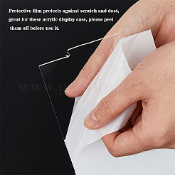 Одноуровневая прямоугольная прозрачная акриловая витрина для минифигурок&nbsp;ODIS-WH0099-08A