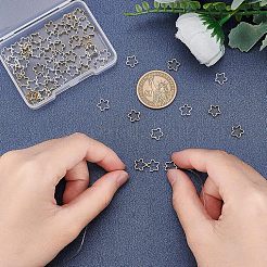 60 шт. 2-цветная стойка с покрытием из экологически чистой латуни с бусинами KK-FH0004-04