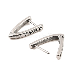 Orecchini a cerchio in acciaio chirurgico inossidabile 316 argento antico&nbsp;EJEW-D096-03A-AS