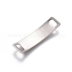 変色しない201ステンレス鋼リンクコネクター  空白タグのスタンプ  長方形  ステンレス鋼色  6x24.5x0.5mm  穴：4x2mm&nbsp;X-STAS-D0002-26P